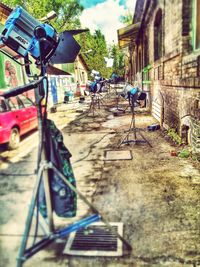 Bicycle in front of building