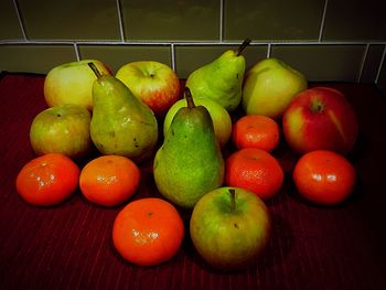 High angle view of fruits and vegetables in container