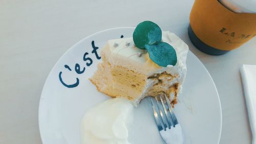 Close-up of cake on plate