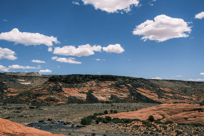 Scenic view of rocky mountains against sky