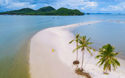 Scenic view of beach against sky