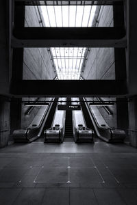 View of empty railroad station platform