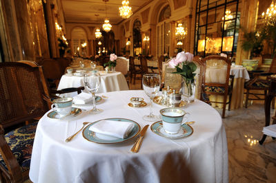 Place setting on table