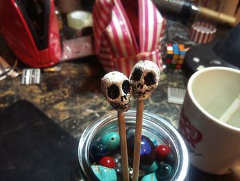 Close-up of skeletons sticks