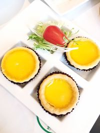 High angle view of breakfast in plate