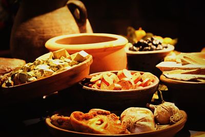 Close-up of food on table