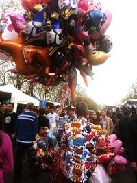 View of flowers in market