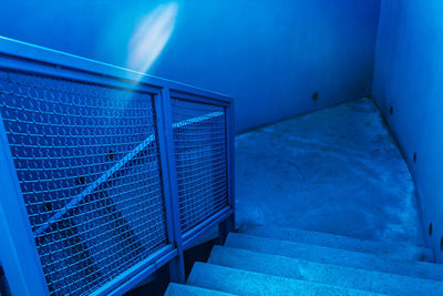 High angle view of empty staircase