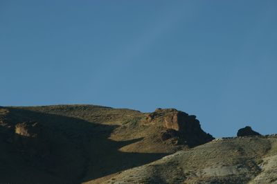 Scenic view of landscape against clear blue sky