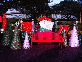 View of christmas decorations on street