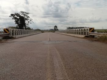 Surface level of road against sky