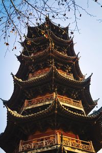 Low angle view of pagoda