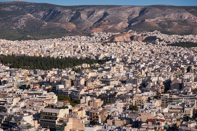 High angle view of townscape