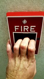 Close-up of cropped hand