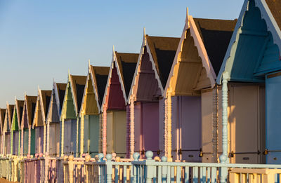 Colourful beach huts