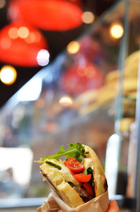 Close-up of food in restaurant