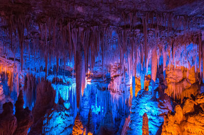 Low angle view of rock formation in cave