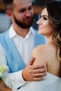 Young couple smiling