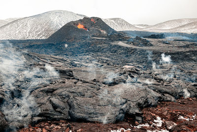 High angle view of volcanic landscape