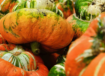 Full frame shot of pumpkins for sale at market stall