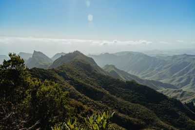 Scenic view of mountains against sky