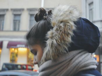 Close-up of girl outdoors