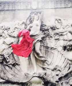 Close-up of red sculpture