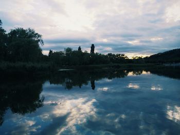 Reflection of trees in water