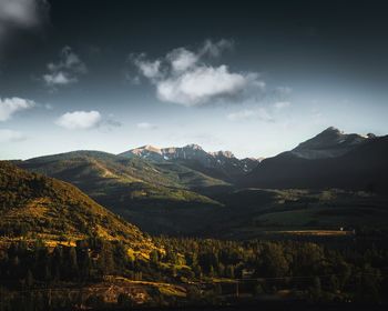 Scenic view of mountains against sky