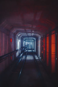 View of empty subway tunnel