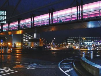 Illuminated city at night