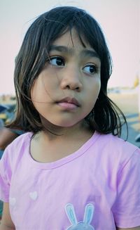 Close-up portrait of cute girl