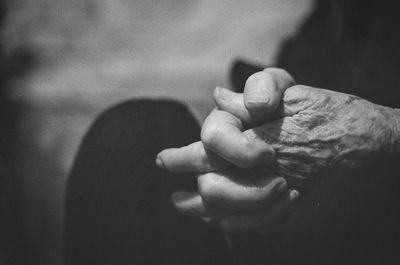 Close-up of woman hand