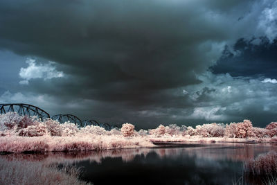 Bridge over river against sky