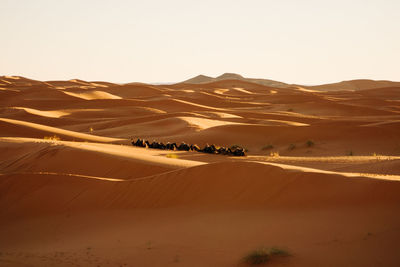 Scenic view of desert against clear sky