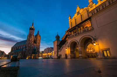 Fantastic view of market square of krakow at early morning