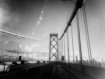 View of suspension bridge against sky