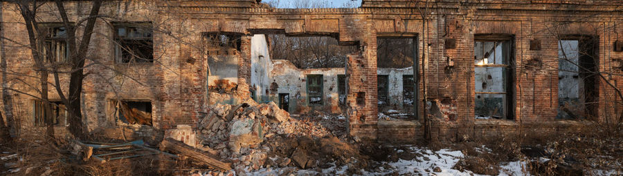 Old abandoned building in city