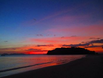 Scenic view of sea at sunset