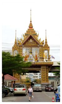 Low angle view of temple against sky
