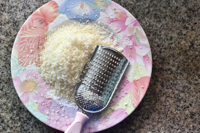 High angle view of breakfast