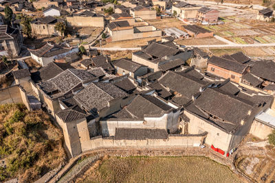 High angle view of townscape