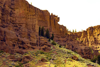 Low angle view of rock formations