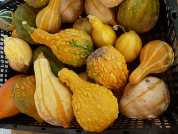 High angle view of fruits for sale in market