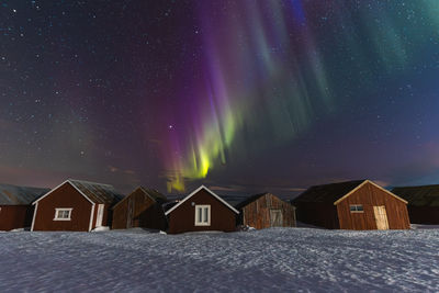 Scenic view of building against sky at night