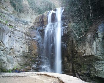 Scenic view of waterfall