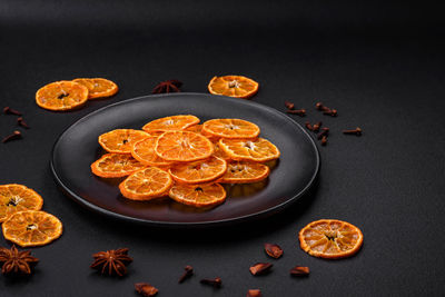 High angle view of food on table