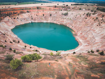 High angle view of lake