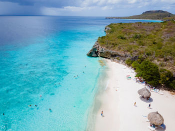 Scenic view of beach against sky