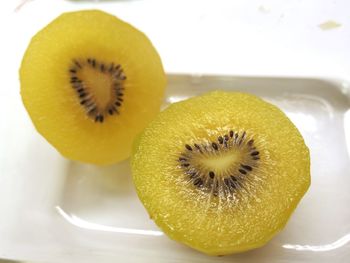 Close-up of fruits in plate